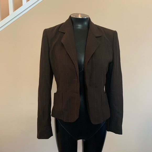 Brown Pin Stripe Blazer - Picture 2 of 8